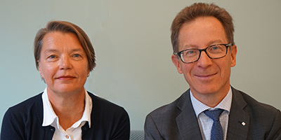 Avdelningschef Eva Cassel och Riksgäldsdirektör Hans Lindblad