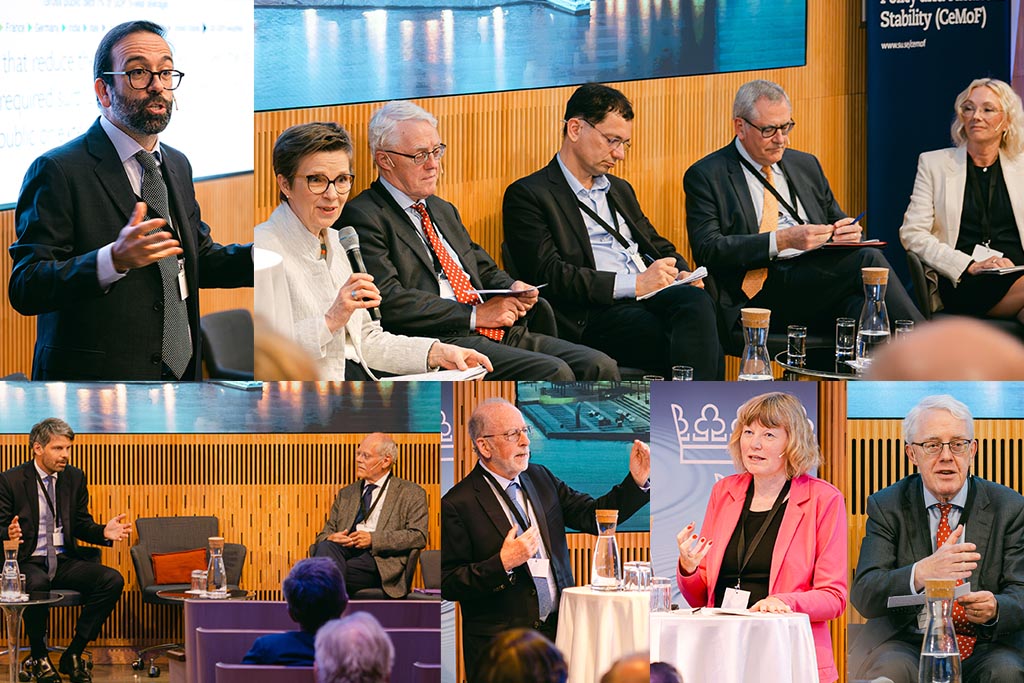 F&ouml;redragsh&aring;llare deltar i en paneldiskussion p&aring; scen framf&ouml;r &aring;h&ouml;rare. 