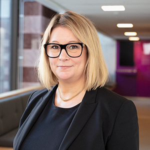 Pressbild på Ulrika Christensen, avdelningschef för Statens internbank